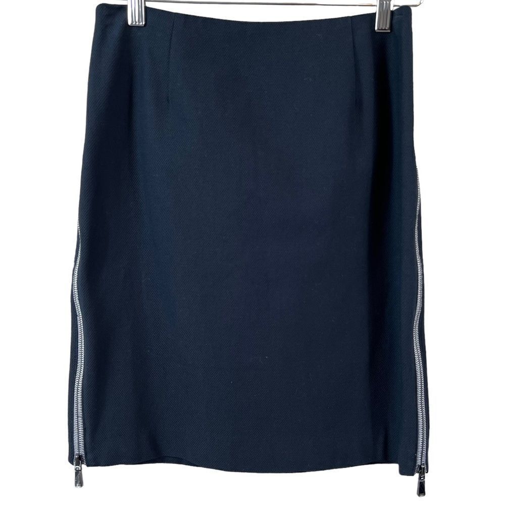 Worth New York Black Skirt with Side Slit Zippers